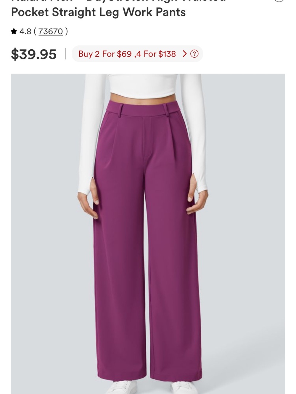 NWOT Halara Flex™ DayStretch High Waisted Pocket Straight Leg Work Pants MEDIUM - Picture 11 of 11